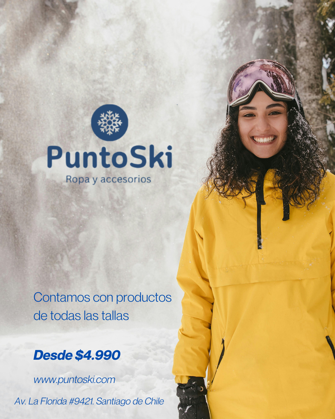 Web de PuntoSki con modelos usando los productos